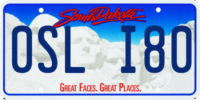 SD license plate 0SLI80