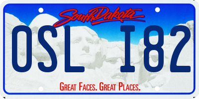 SD license plate 0SLI82