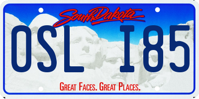 SD license plate 0SLI85