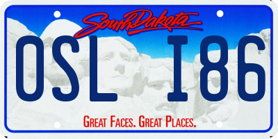 SD license plate 0SLI86