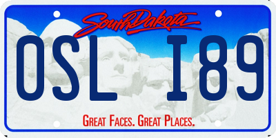 SD license plate 0SLI89