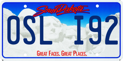 SD license plate 0SLI92