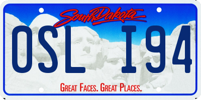 SD license plate 0SLI94