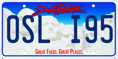 SD license plate 0SLI95