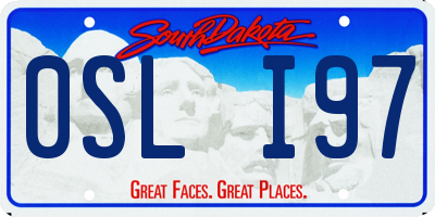SD license plate 0SLI97