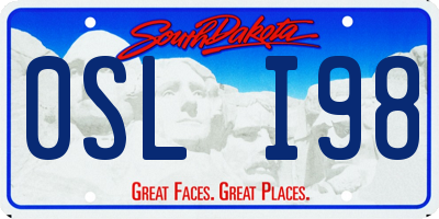 SD license plate 0SLI98