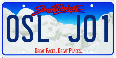 SD license plate 0SLJ01