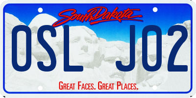 SD license plate 0SLJ02
