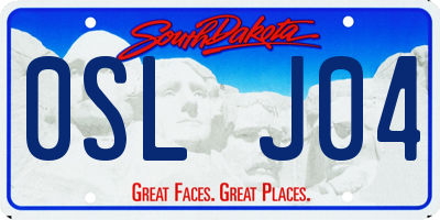 SD license plate 0SLJ04
