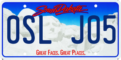 SD license plate 0SLJ05