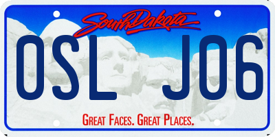 SD license plate 0SLJ06