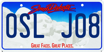SD license plate 0SLJ08