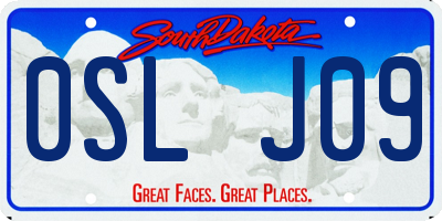 SD license plate 0SLJ09