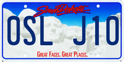 SD license plate 0SLJ10