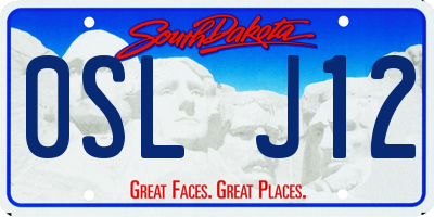 SD license plate 0SLJ12