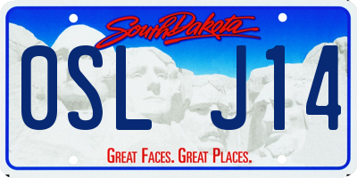 SD license plate 0SLJ14