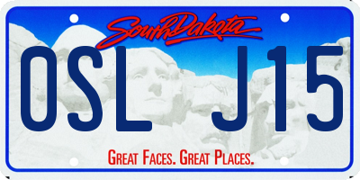 SD license plate 0SLJ15