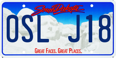 SD license plate 0SLJ18