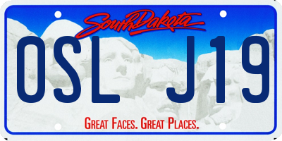 SD license plate 0SLJ19