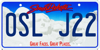 SD license plate 0SLJ22