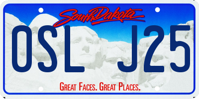 SD license plate 0SLJ25