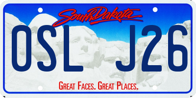SD license plate 0SLJ26