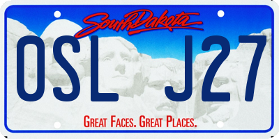 SD license plate 0SLJ27