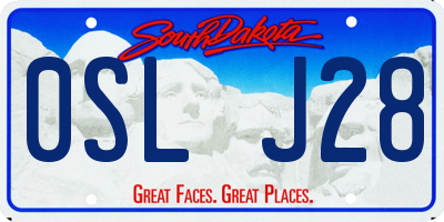 SD license plate 0SLJ28