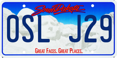 SD license plate 0SLJ29