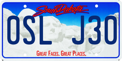 SD license plate 0SLJ30