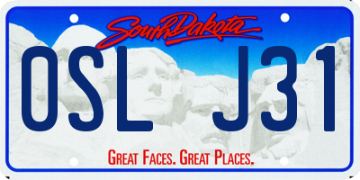 SD license plate 0SLJ31