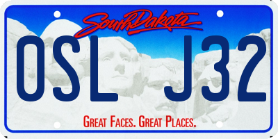 SD license plate 0SLJ32