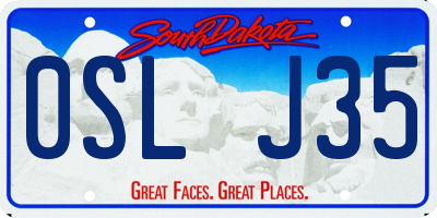 SD license plate 0SLJ35