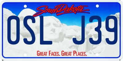 SD license plate 0SLJ39