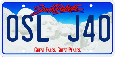 SD license plate 0SLJ40
