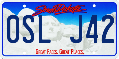 SD license plate 0SLJ42