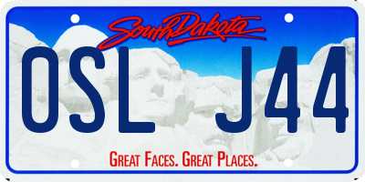 SD license plate 0SLJ44