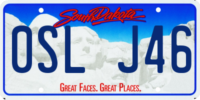 SD license plate 0SLJ46