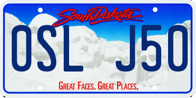 SD license plate 0SLJ50
