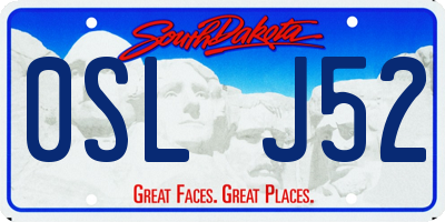 SD license plate 0SLJ52