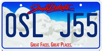 SD license plate 0SLJ55