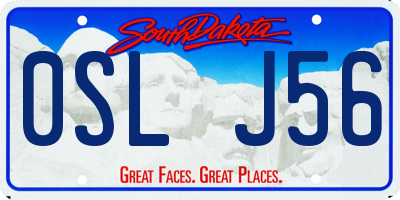 SD license plate 0SLJ56