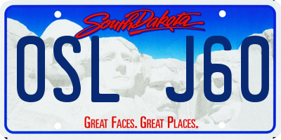 SD license plate 0SLJ60