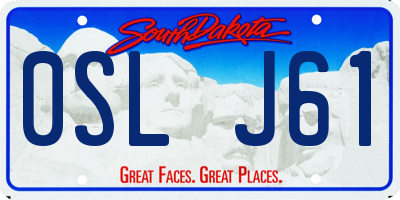 SD license plate 0SLJ61
