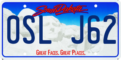 SD license plate 0SLJ62