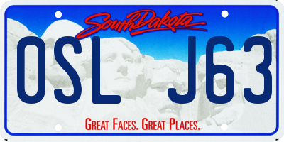 SD license plate 0SLJ63