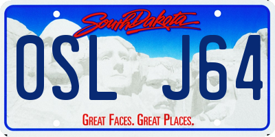 SD license plate 0SLJ64