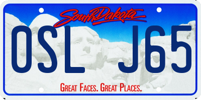 SD license plate 0SLJ65