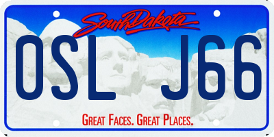 SD license plate 0SLJ66