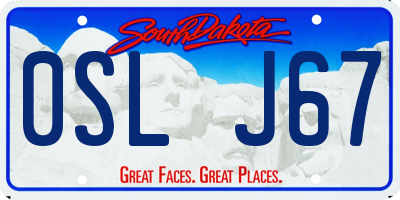SD license plate 0SLJ67
